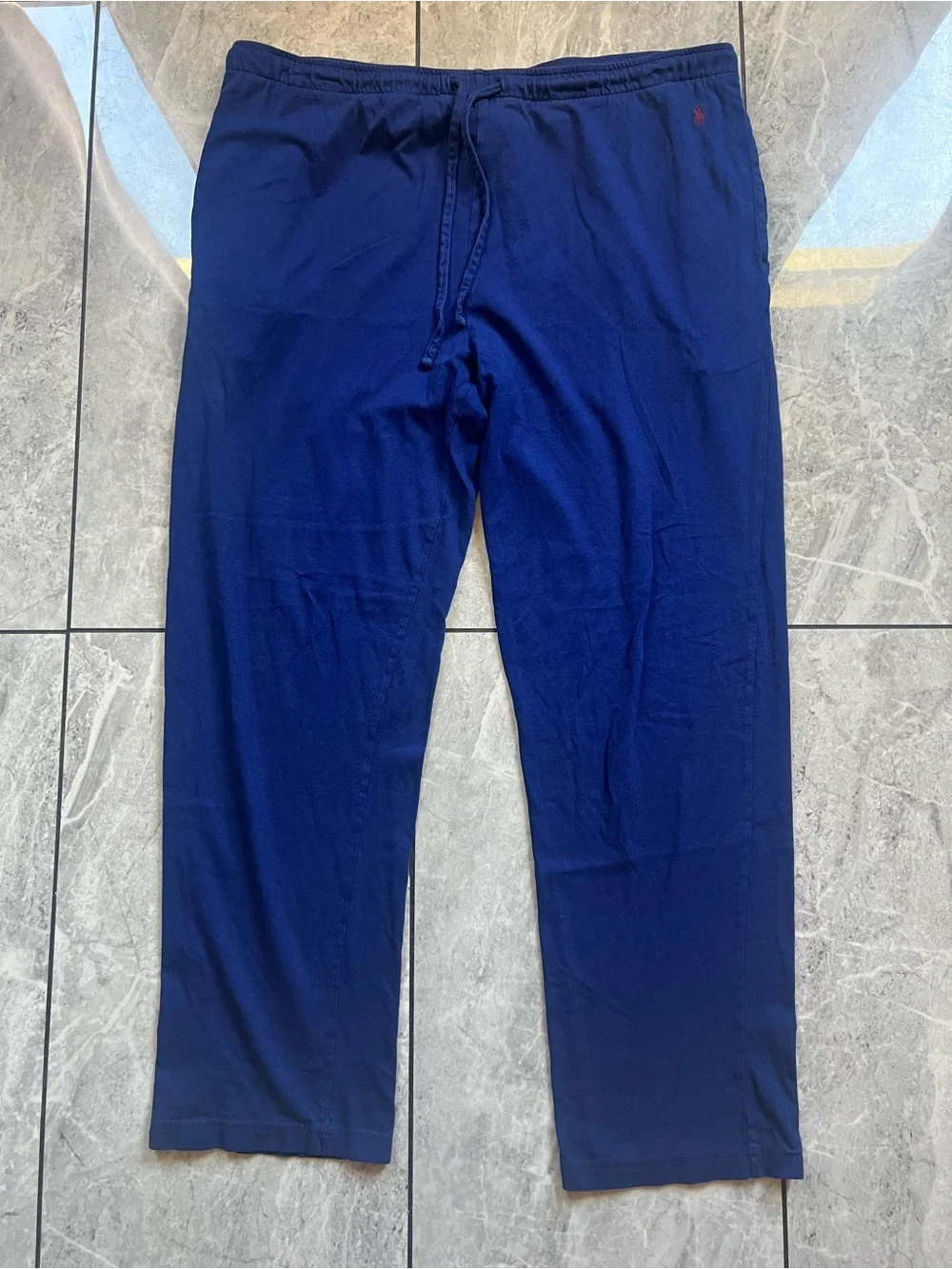 Polo Ralph Lauren Men's Embroidered Blue Knit Sleepwear Pajama Lounge Pants Sz L